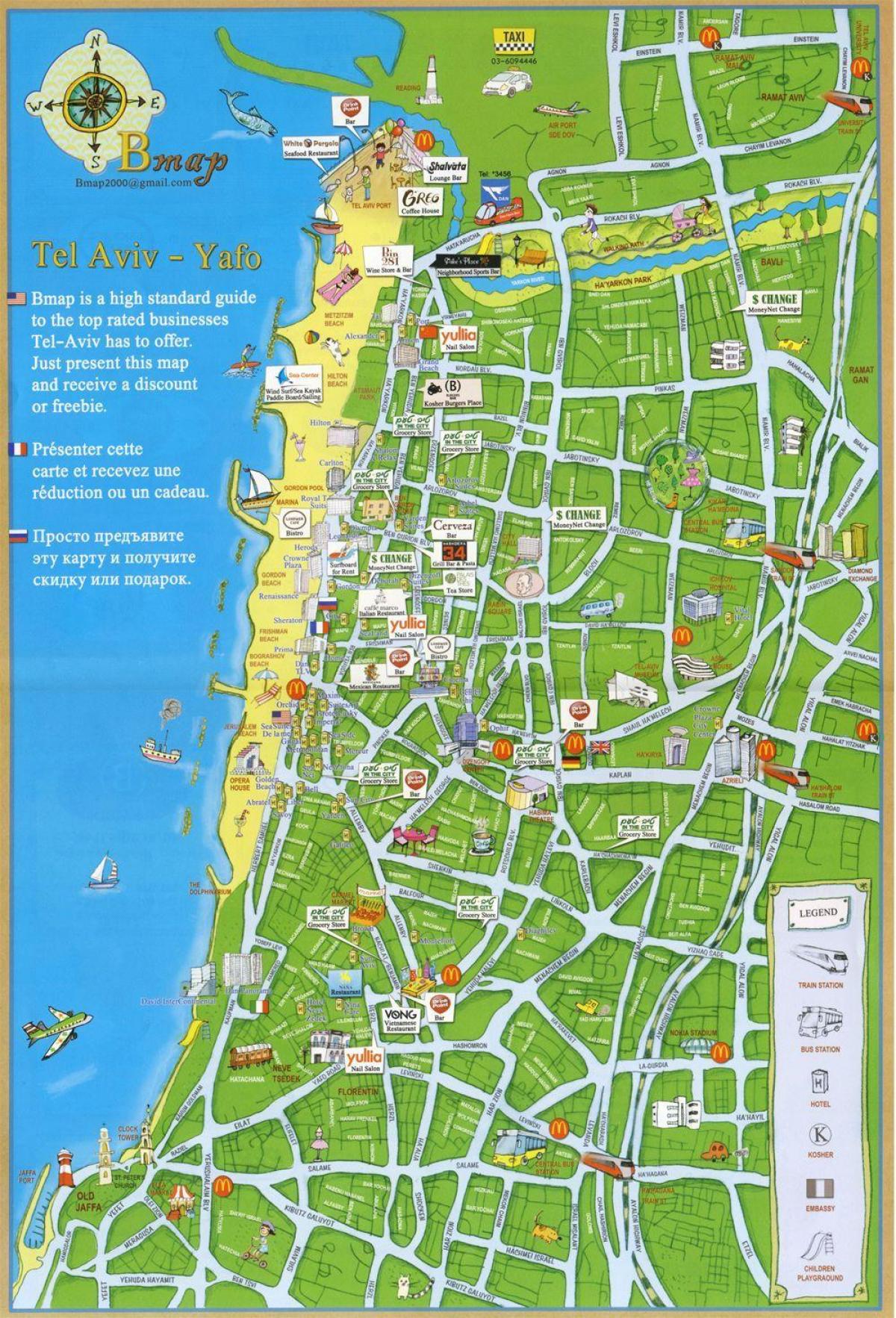 Թել-Ավիվ վայրերի քարտեզ